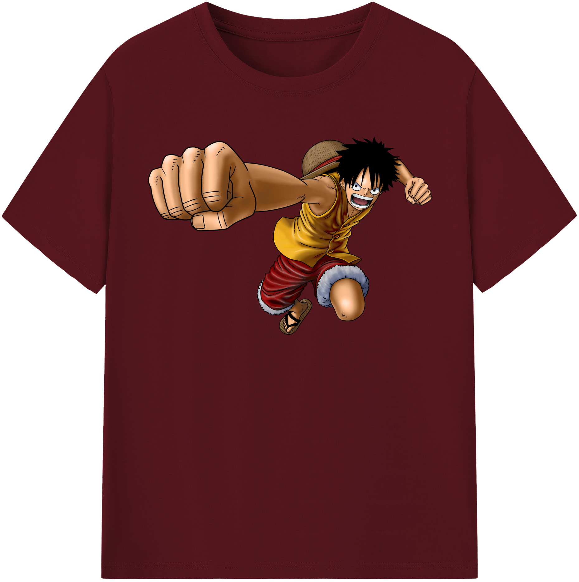 ワンピース モンキー・D・ルフィ ONE PIECE Monkey D. Luffy 綿100％半袖Tシャツ（フロントプリント）